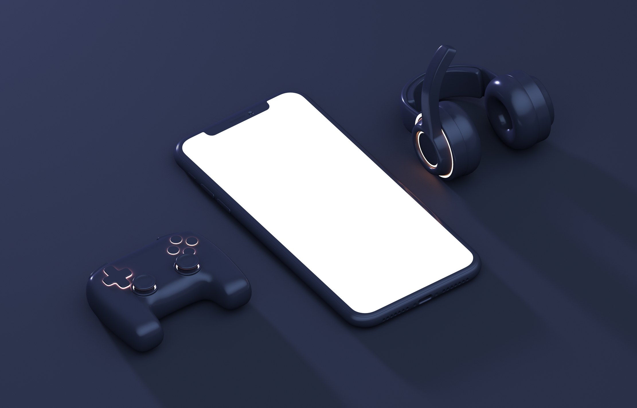 A colourful 3D mobile game concept scene