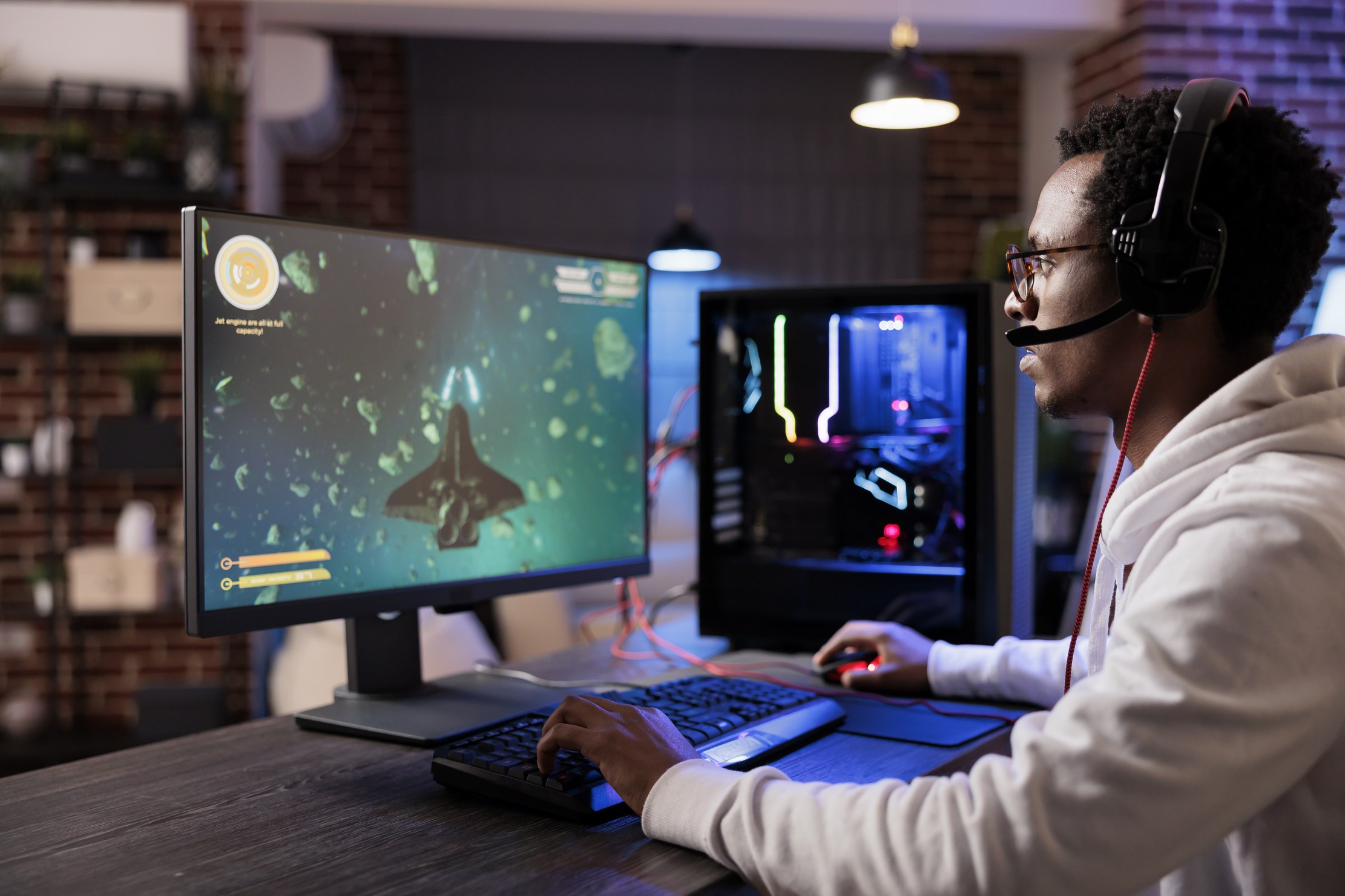 A player testing an action game scene